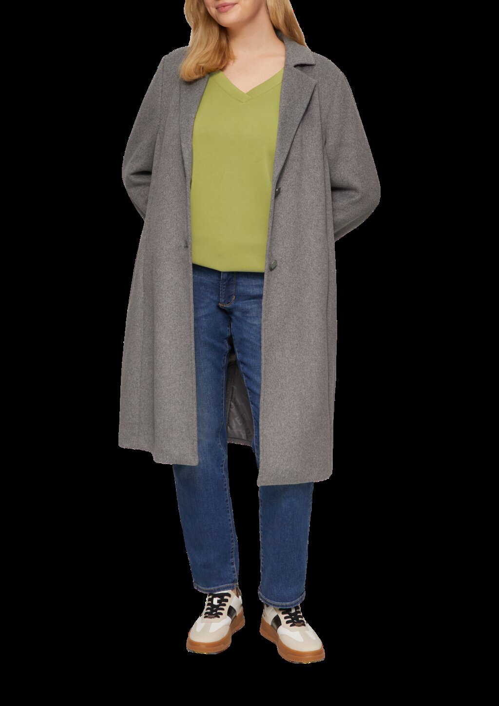 Scuba-Sweatshirt mit V-Ausschnitt