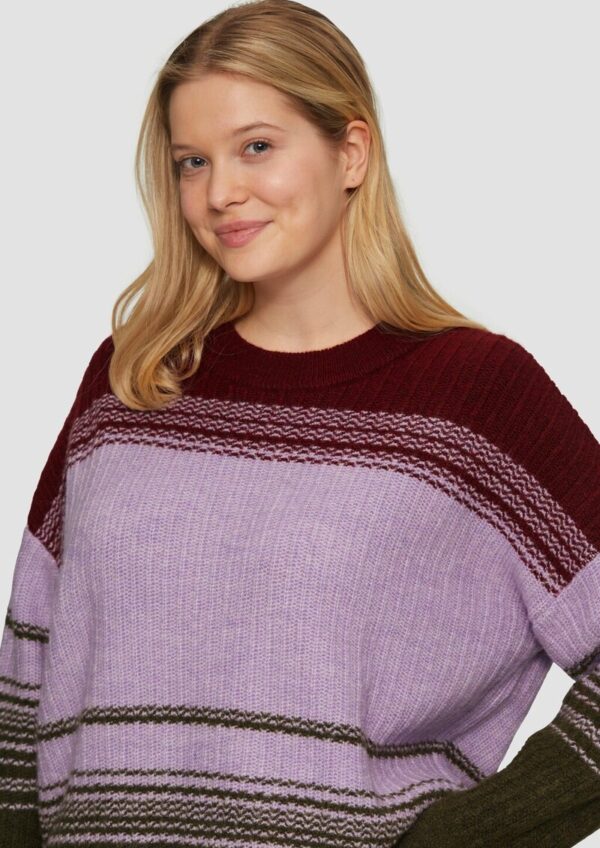 Gestreifter Strickpullover im Relaxed Fit