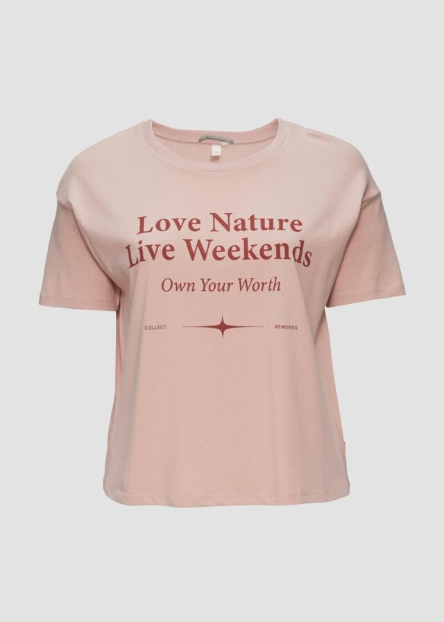 Print-Shirt mit überschnittenen Schultern