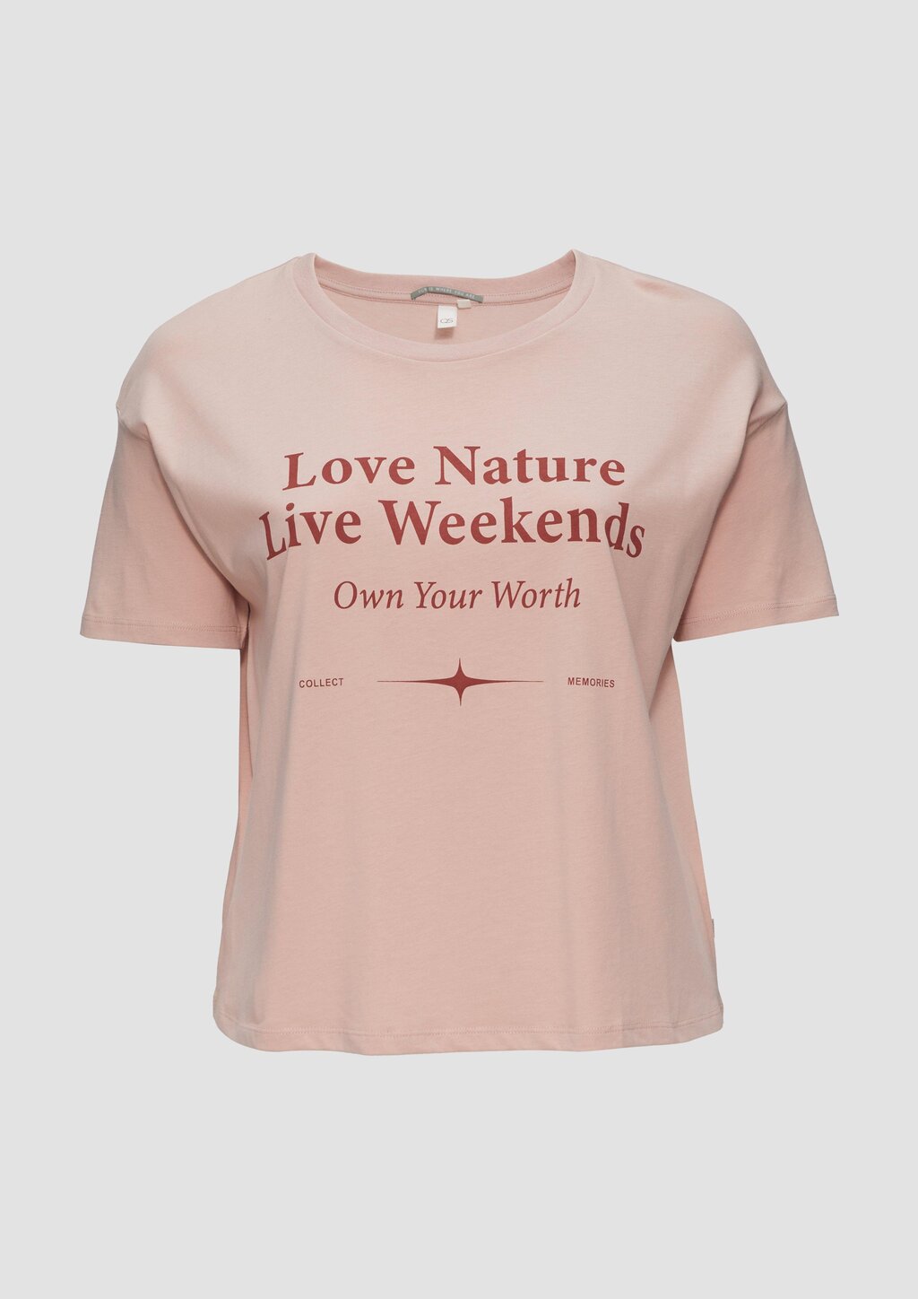 Print-Shirt mit überschnittenen Schultern