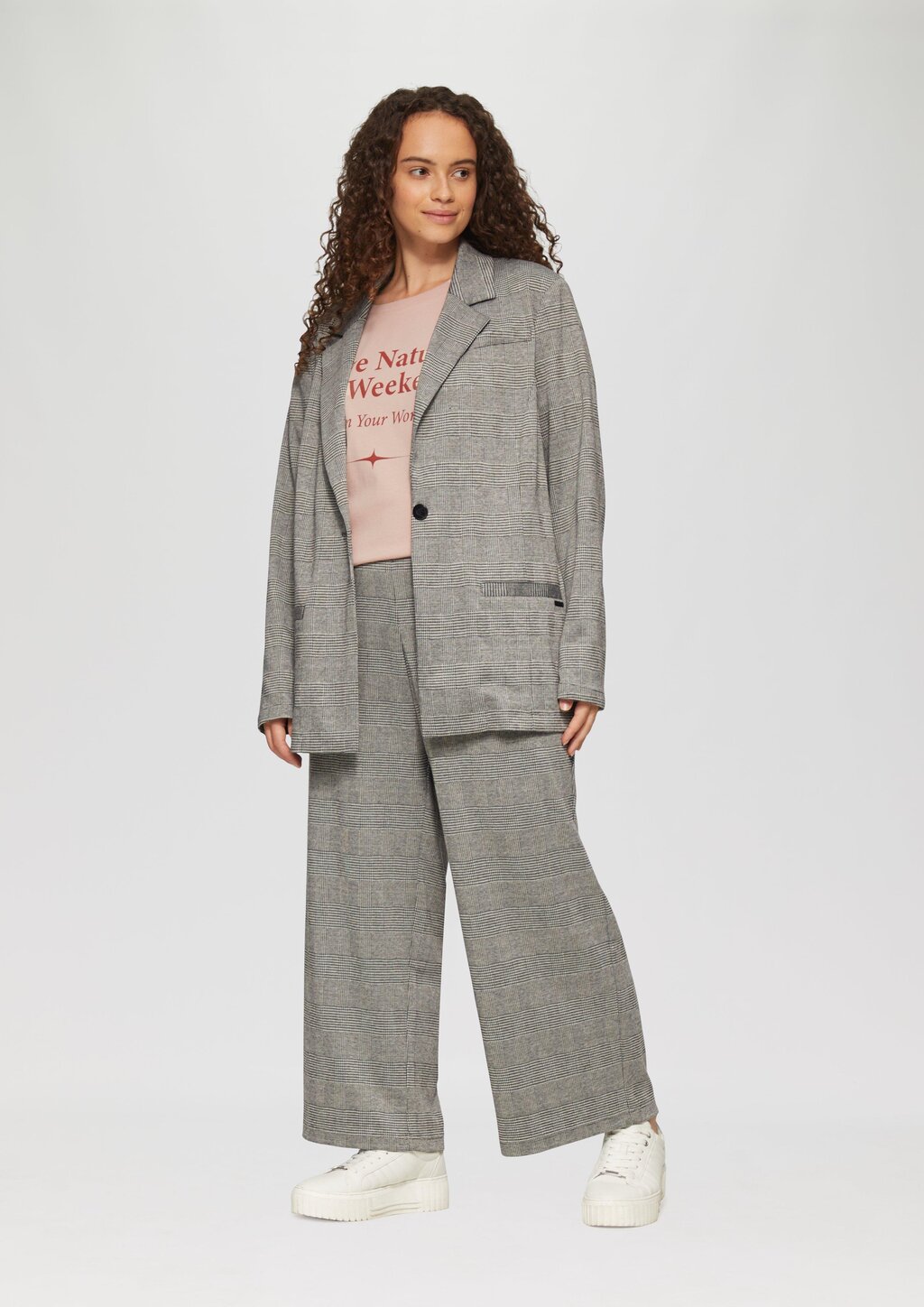 Print-Shirt mit überschnittenen Schultern