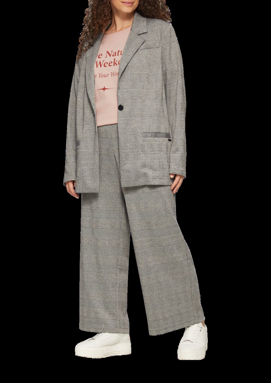 Print-Shirt mit überschnittenen Schultern