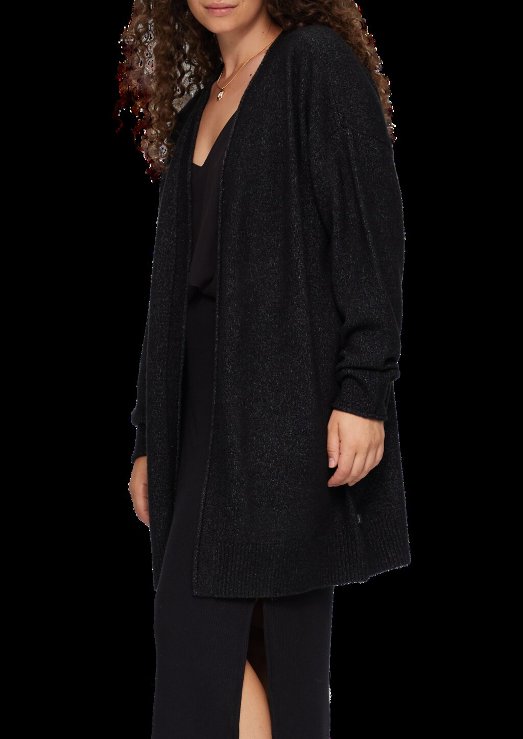 Weiche Strickjacke mit Rollkante