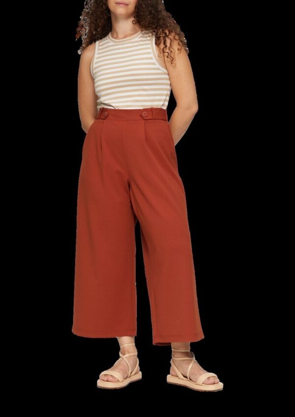 Elastische Wide-Leg-Hose aus Crêpe