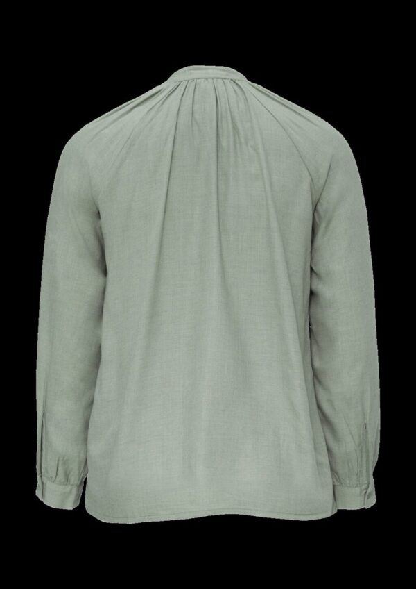 Melierte Viskosebluse mit Raffung