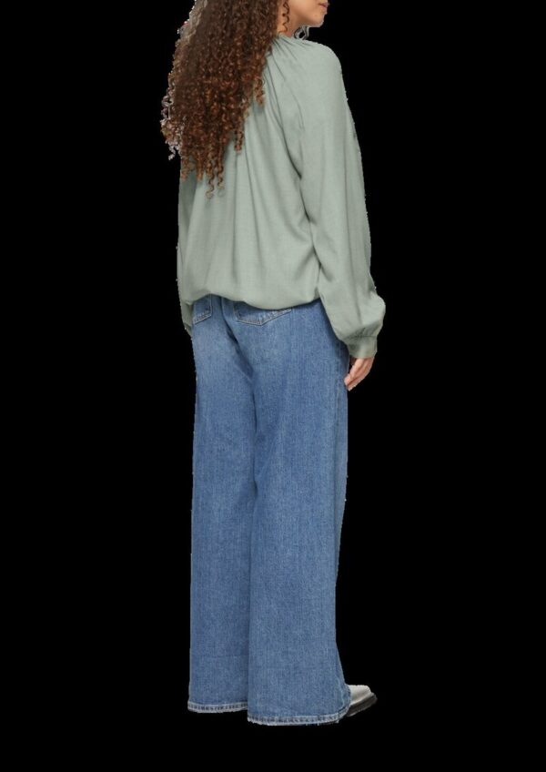 Melierte Viskosebluse mit Raffung