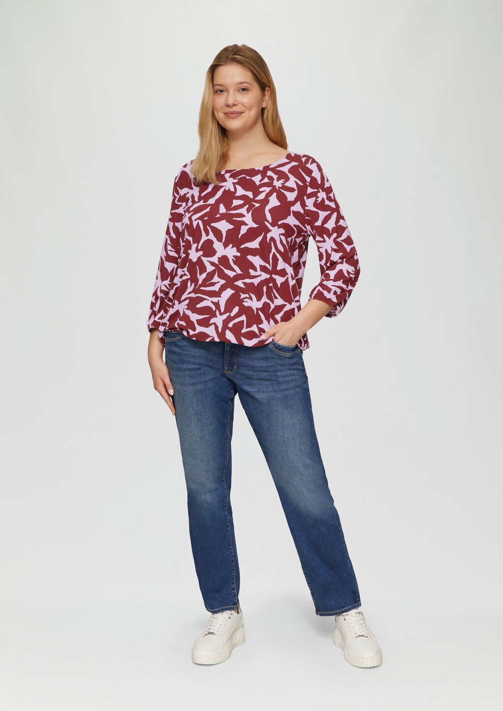 Shirt mit All-over-Print aus Viskosestretch