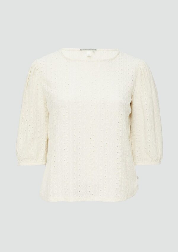 Jacquard-Shirt mit 3/4-Ärmeln