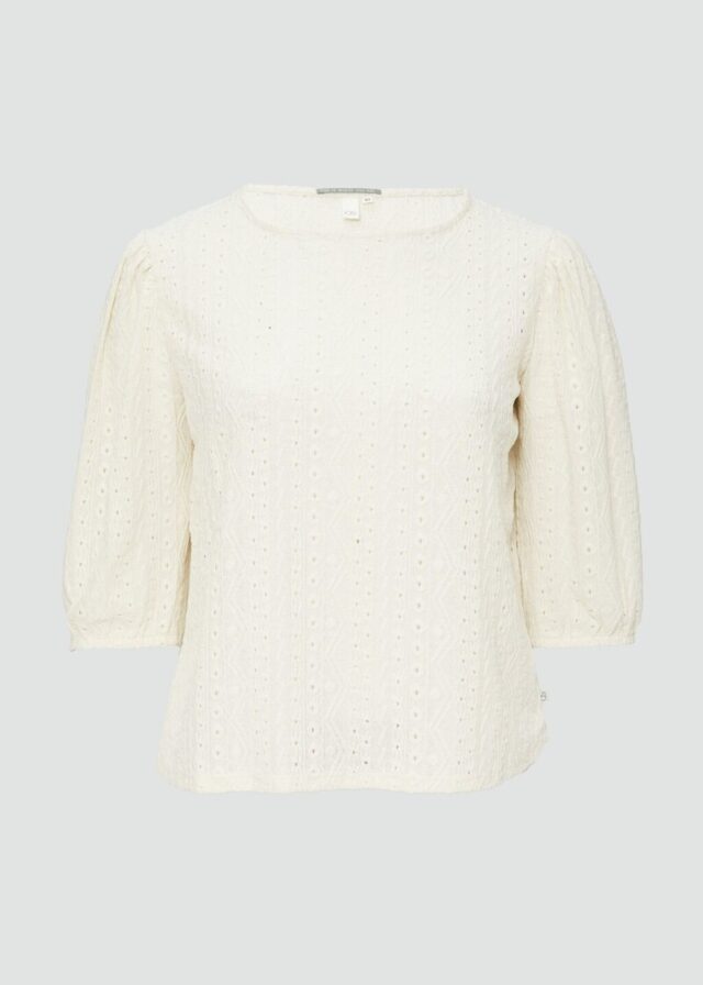 Jacquard-Shirt mit 3/4-Ärmeln