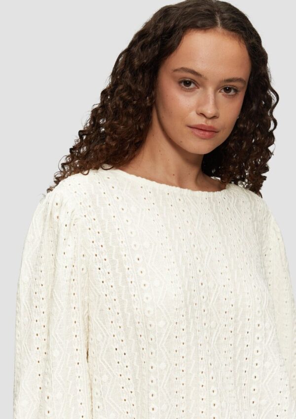 Jacquard-Shirt mit 3/4-Ärmeln