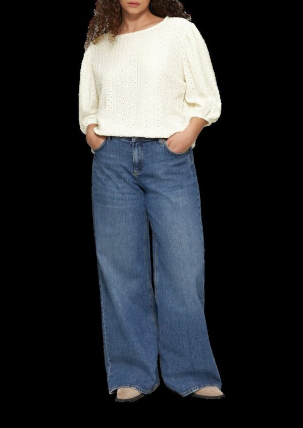 Jacquard-Shirt mit 3/4-Ärmeln