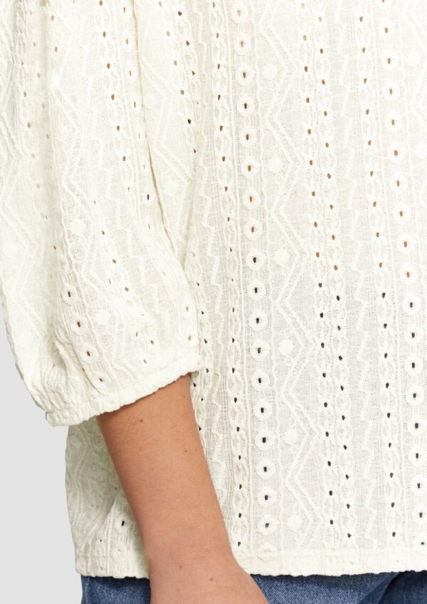 Jacquard-Shirt mit 3/4-Ärmeln