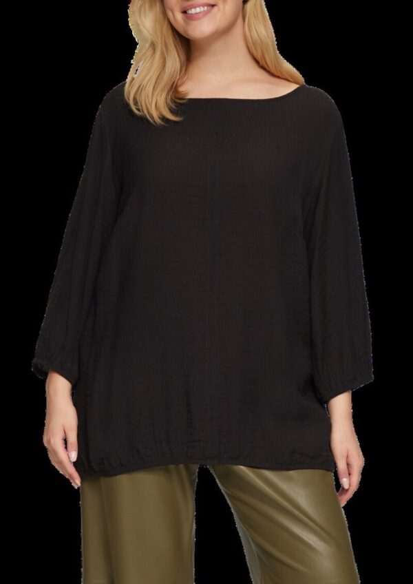 Strukturiertes T-Shirt im Fabricmix mit U-Boot-Ausschnitt