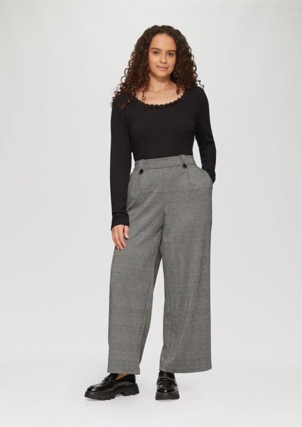 Gemusterte Wide-Leg-Hose aus Interlock-Jersey