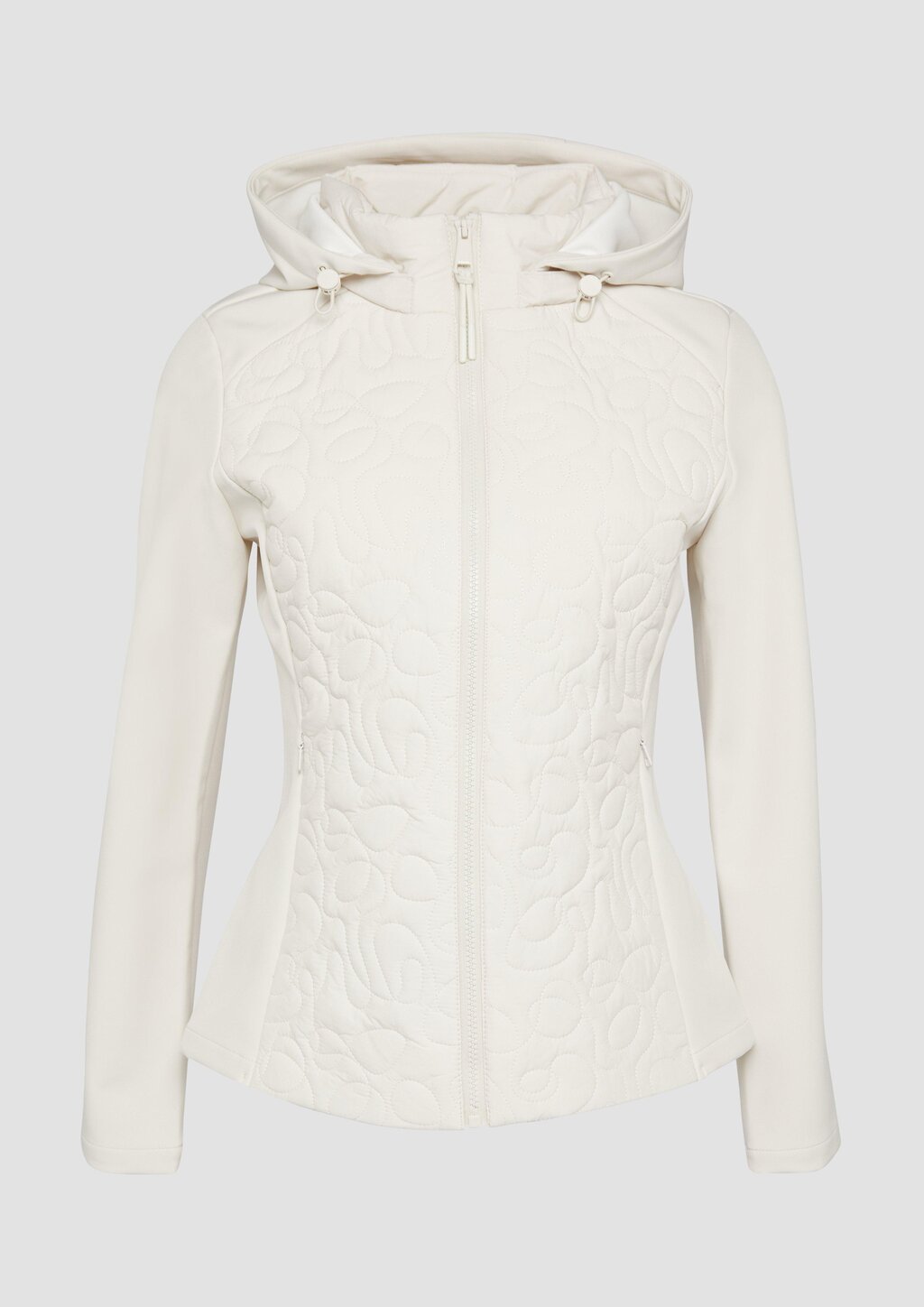 Materialmix-Jacke mit Steppmuster im Slim Fit