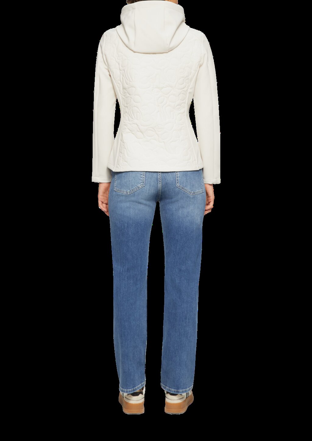 Materialmix-Jacke mit Steppmuster im Slim Fit