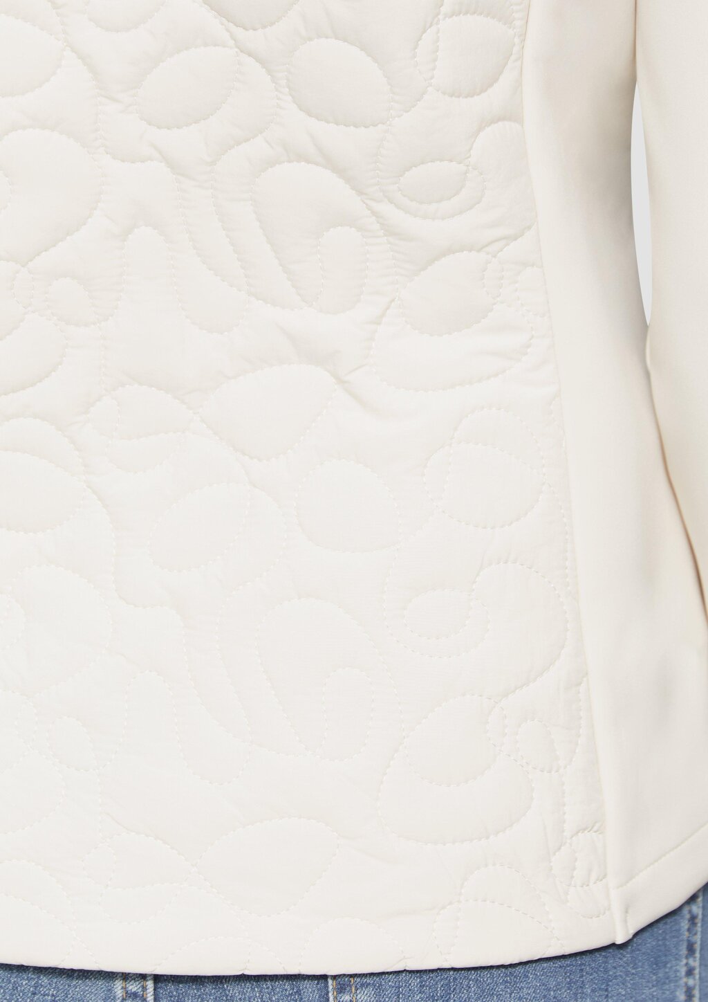 Materialmix-Jacke mit Steppmuster im Slim Fit