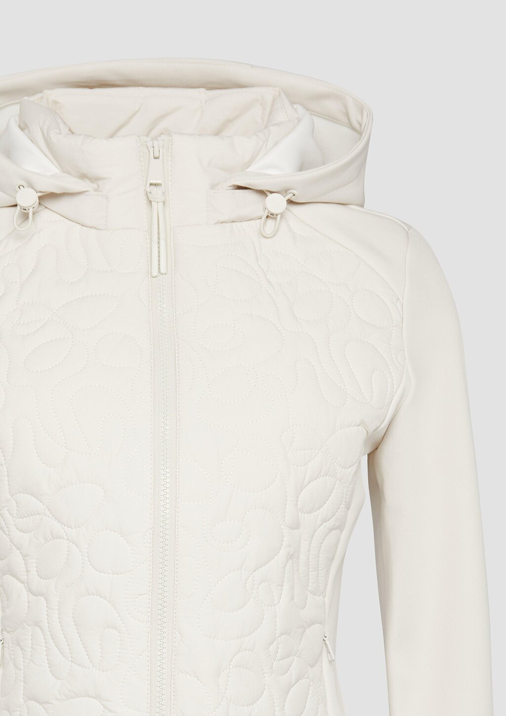 Materialmix-Jacke mit Steppmuster im Slim Fit