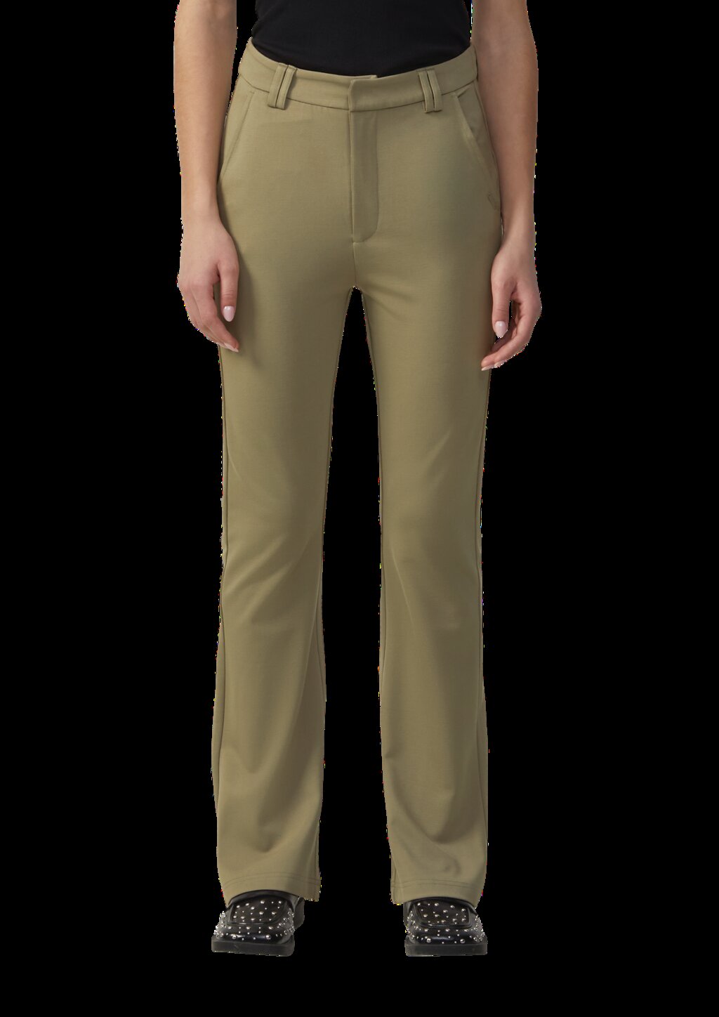 Elastische Hose aus Interlockjersey mit ausgestelltem Bein