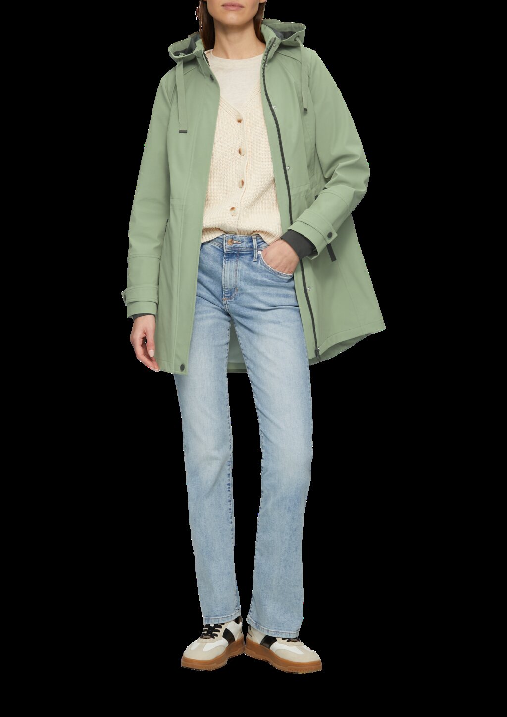 Wasserabweisende Jacke mit Kapuze