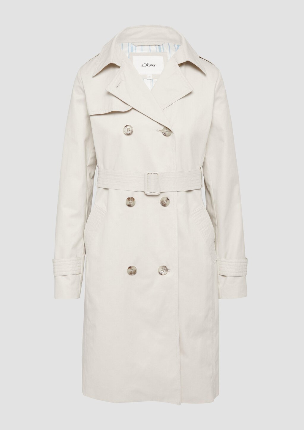 Trenchcoat mit Streifen-Futter