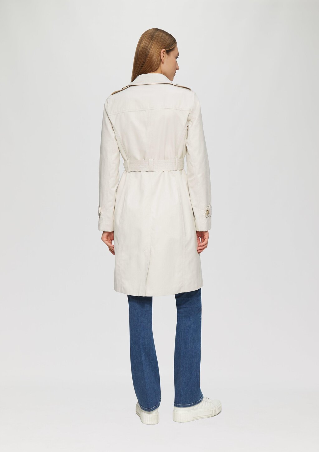 Trenchcoat mit Streifen-Futter