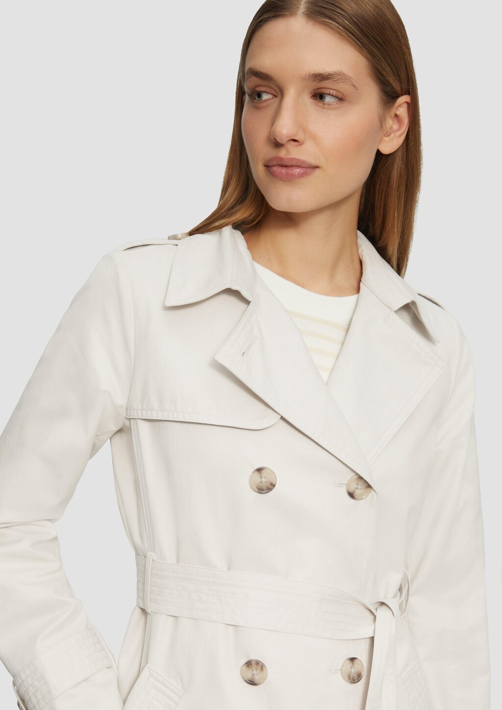 Trenchcoat mit Streifen-Futter