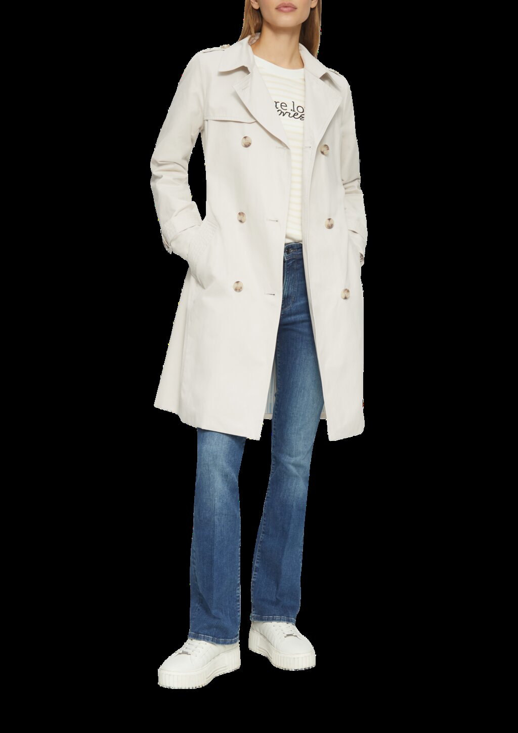 Trenchcoat mit Streifen-Futter