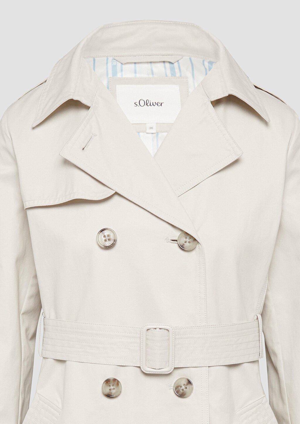 Trenchcoat mit Streifen-Futter
