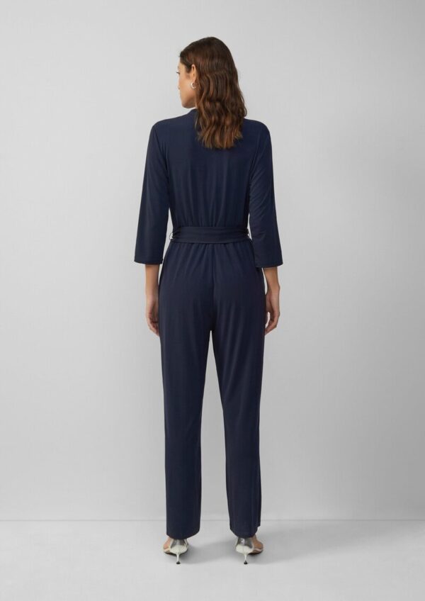Fließender Jumpsuit in Wickeloptik mit Bindegürtel