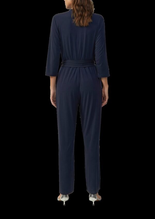 Fließender Jumpsuit in Wickeloptik mit Bindegürtel