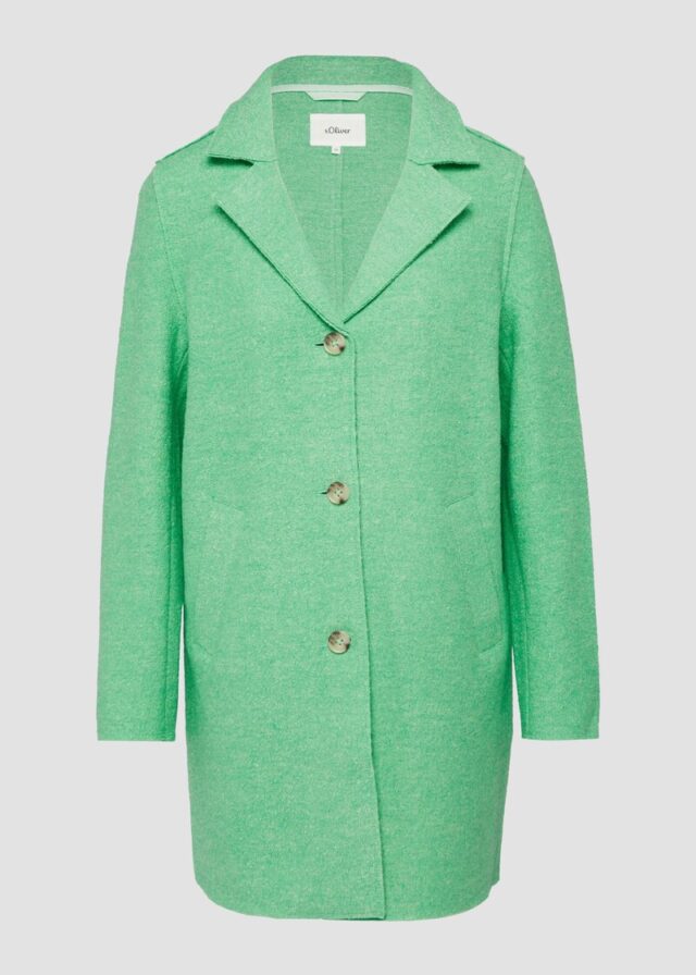 Ungefütterter Kurzmantel aus Wollmix mit offenen Kanten