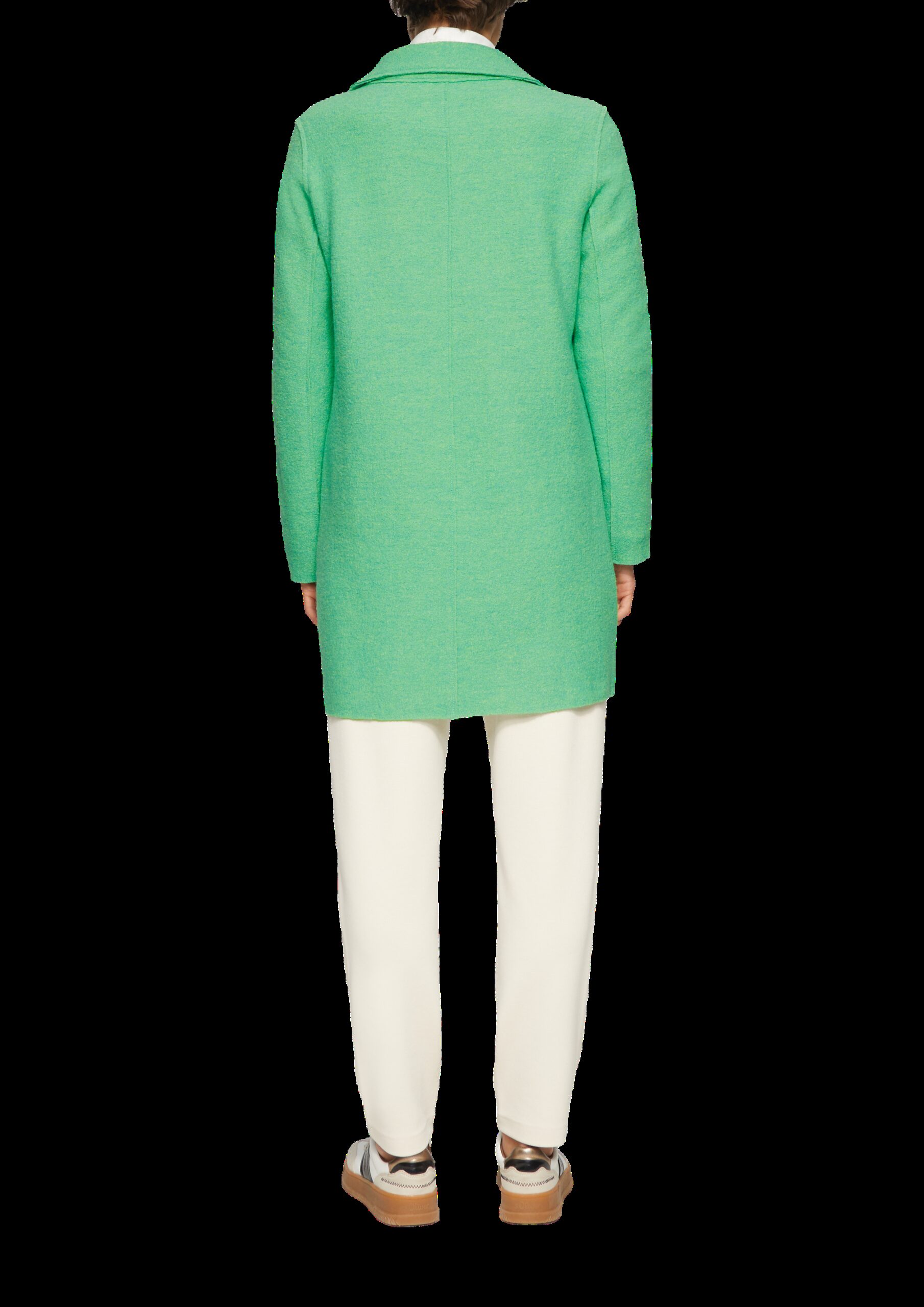 Ungefütterter Kurzmantel aus Wollmix mit offenen Kanten