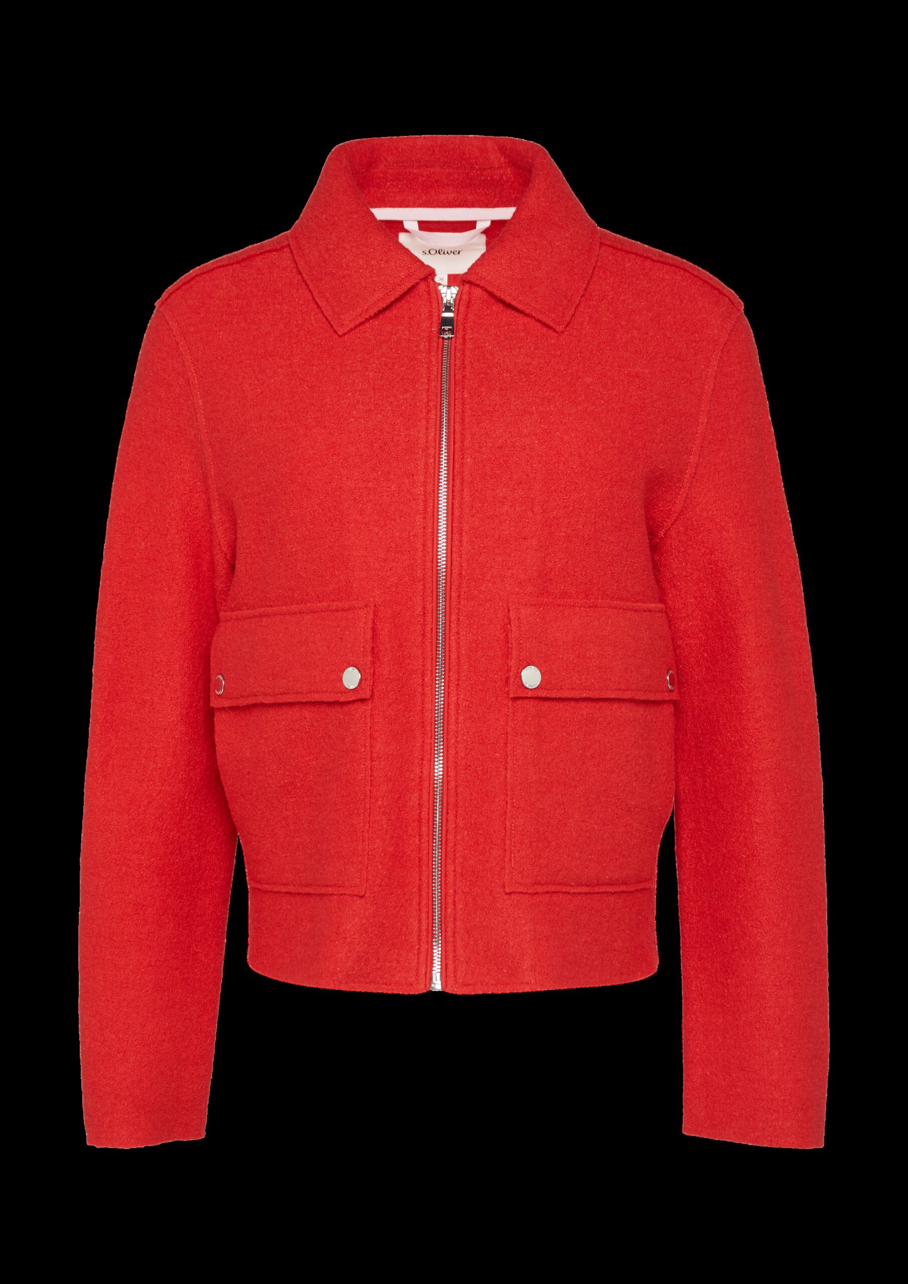 Jacke aus Wollmix im Relaxed Fit mit aufgesetzten Taschen