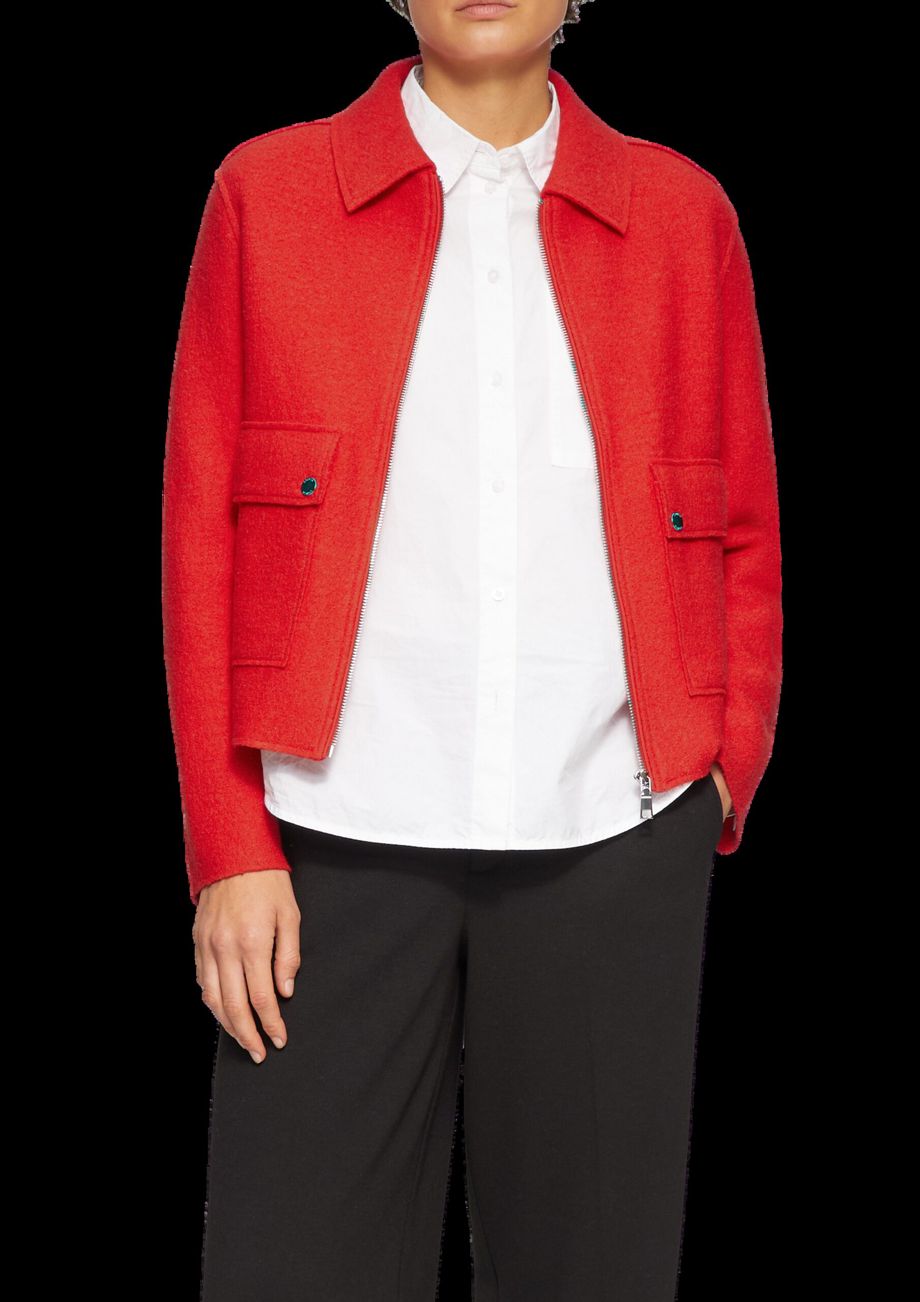 Jacke aus Wollmix im Relaxed Fit mit aufgesetzten Taschen