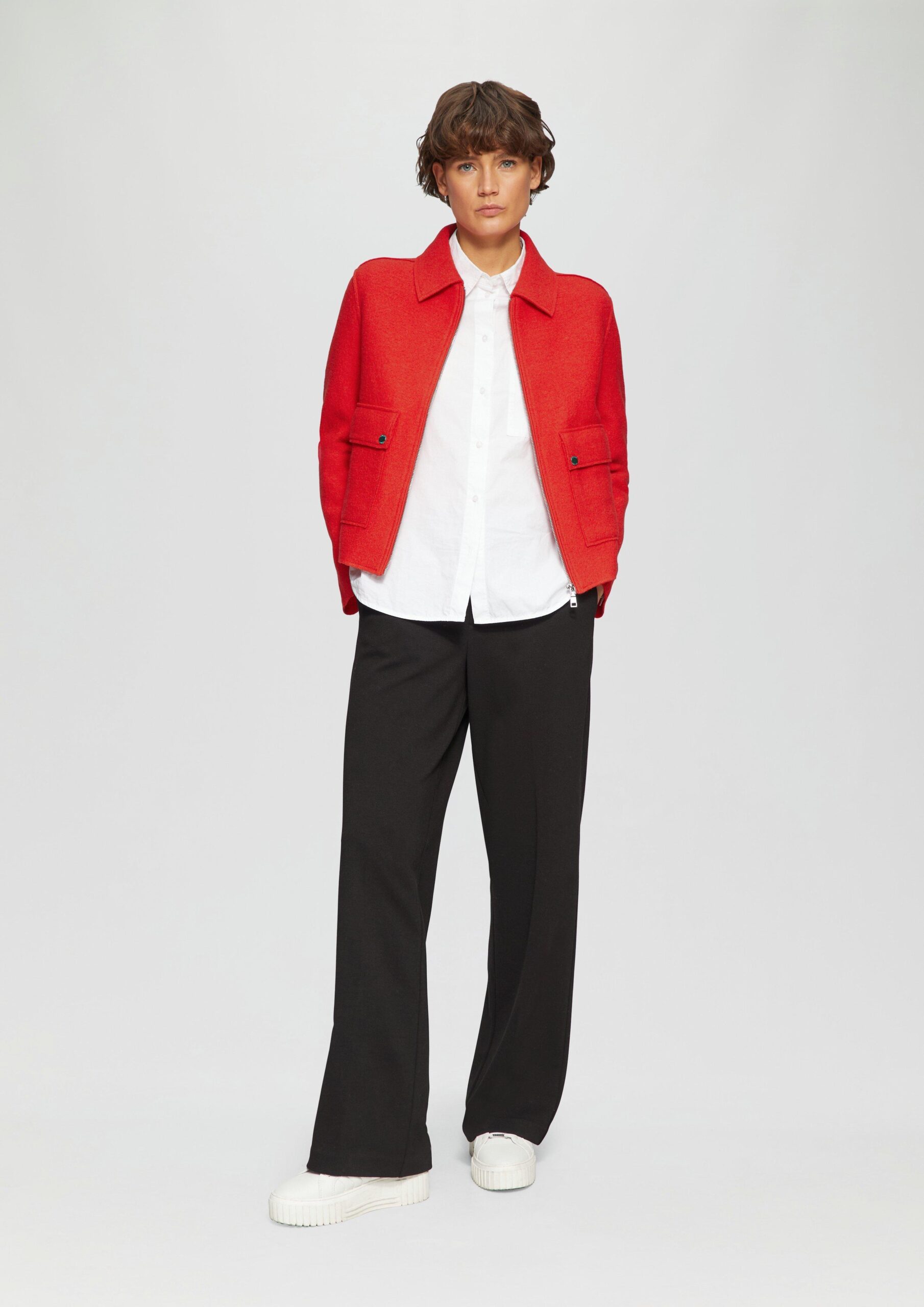 Jacke aus Wollmix im Relaxed Fit mit aufgesetzten Taschen