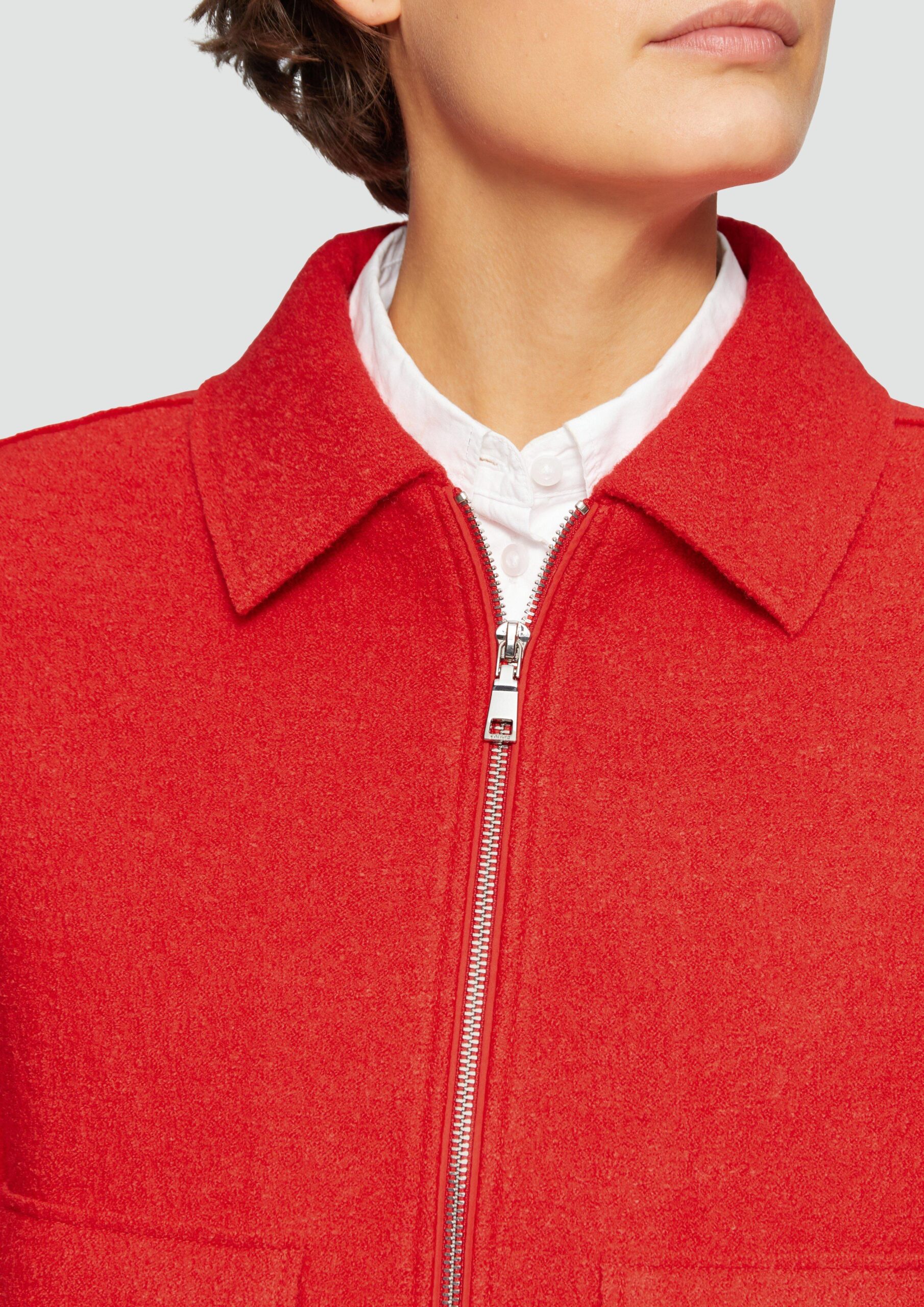 Jacke aus Wollmix im Relaxed Fit mit aufgesetzten Taschen