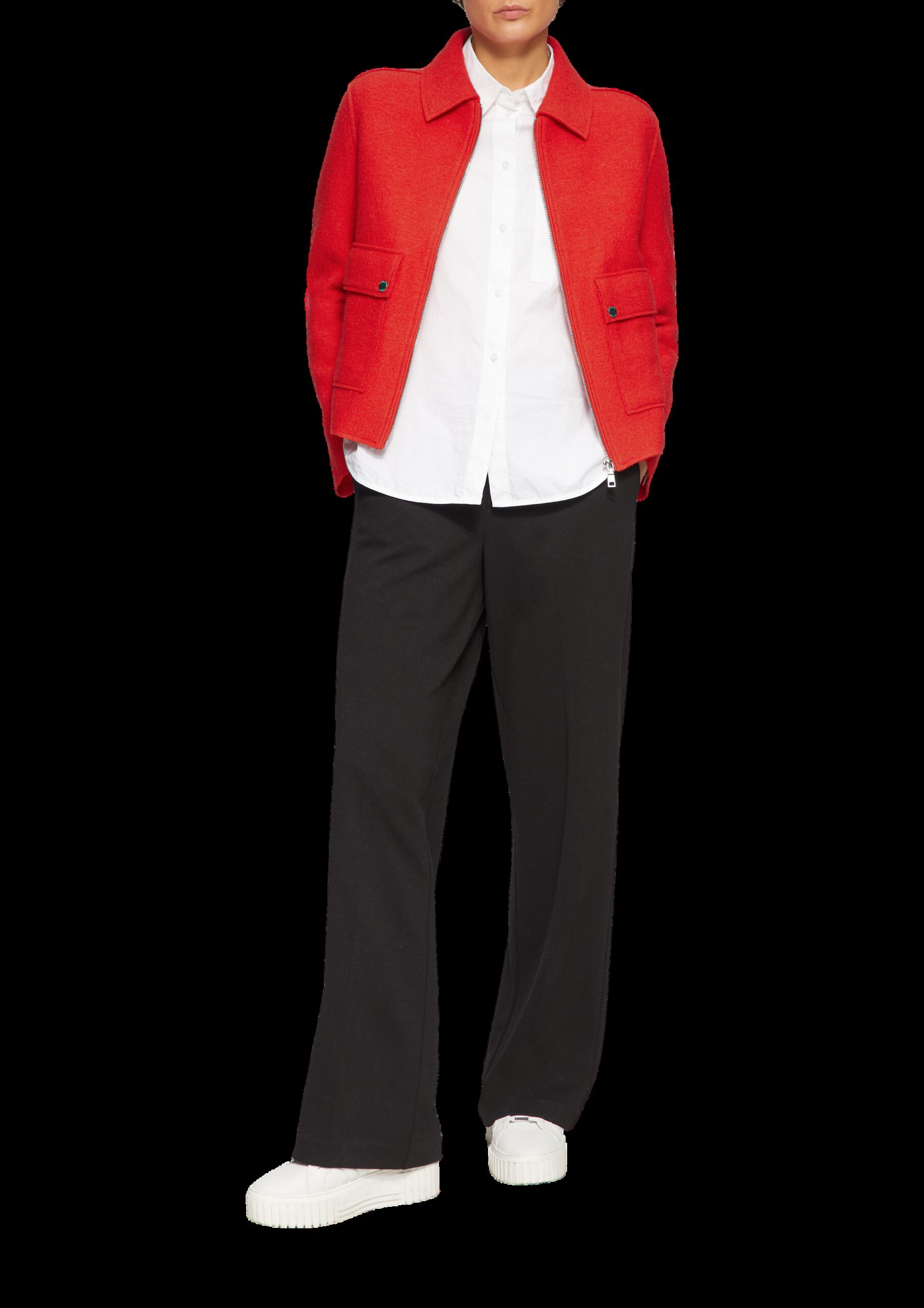 Jacke aus Wollmix im Relaxed Fit mit aufgesetzten Taschen