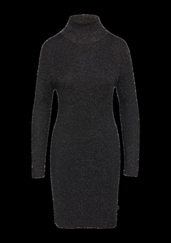 Schmal geschnittenes Rippstrickkleid mit Glitzereffekt