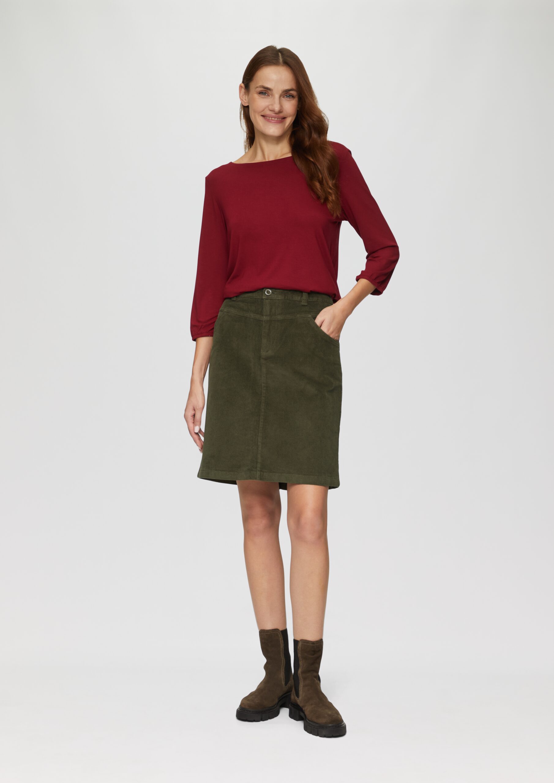 Cordrock mit Sattelbund