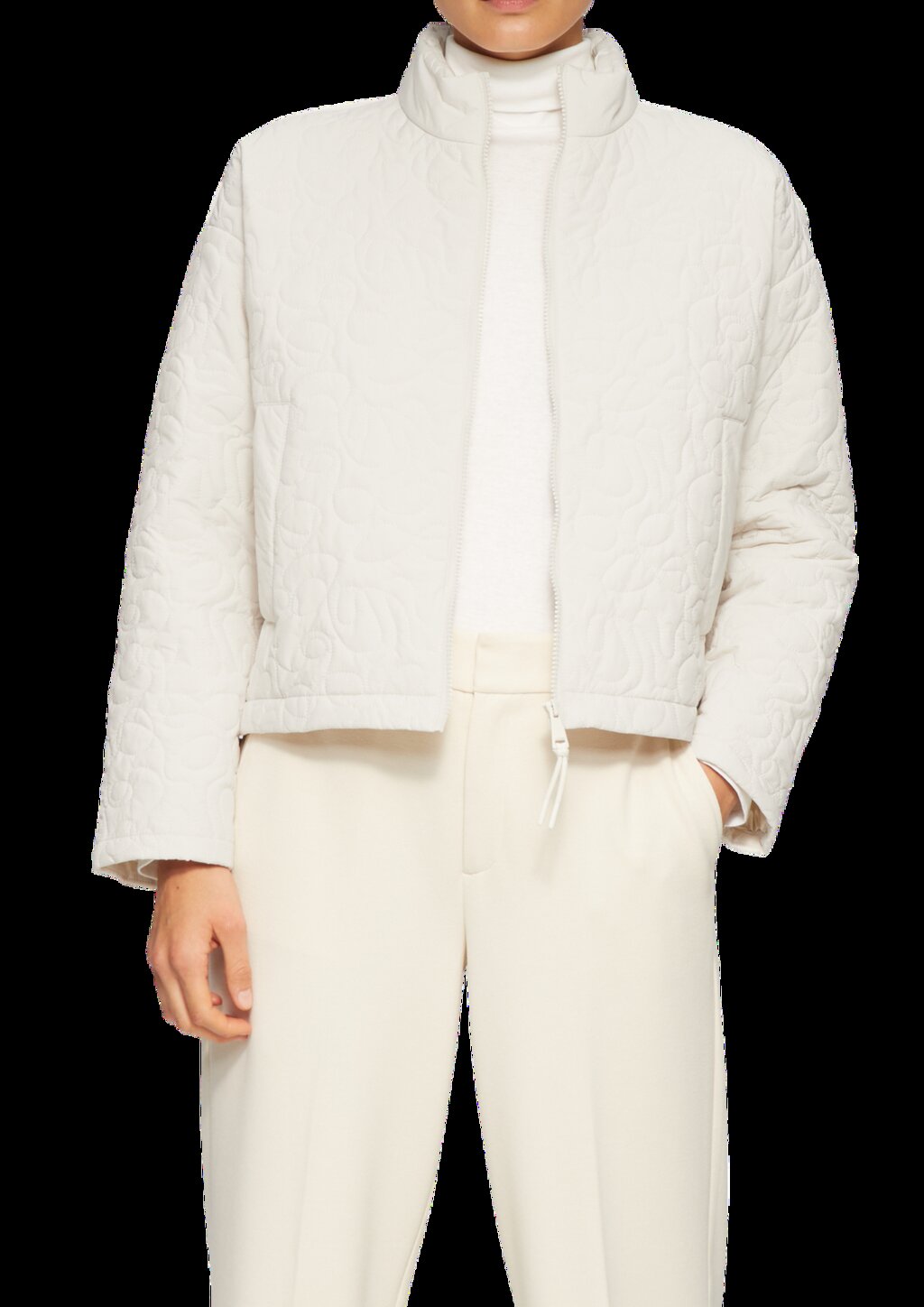 Oversized Jacke mit Steppmuster und seitlichen Druckknöpfen