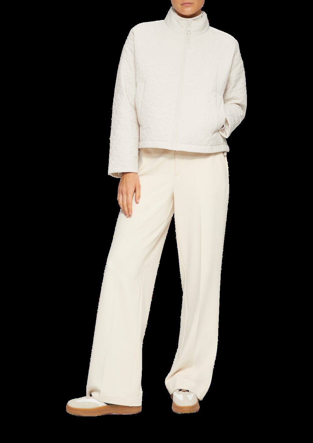 Oversized Jacke mit Steppmuster und seitlichen Druckknöpfen