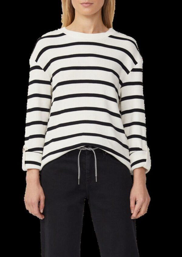 Geringeltes Sweatshirt mit Rippstruktur und Turn-up