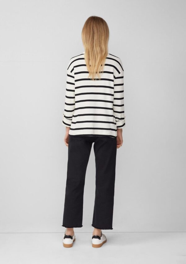 Geringeltes Sweatshirt mit Rippstruktur und Turn-up