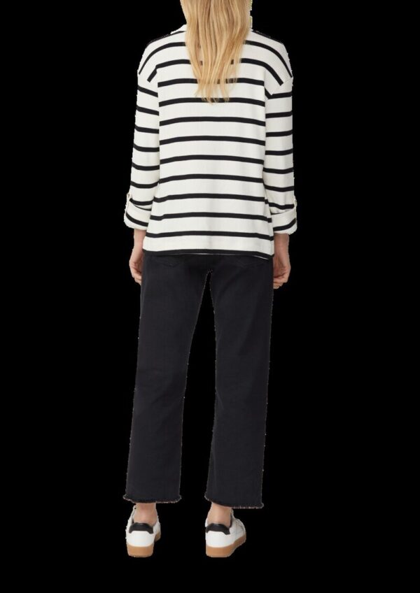 Geringeltes Sweatshirt mit Rippstruktur und Turn-up