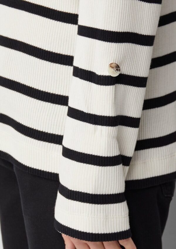 Geringeltes Sweatshirt mit Rippstruktur und Turn-up