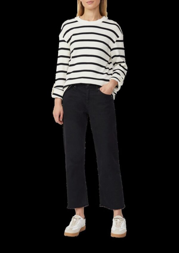 Geringeltes Sweatshirt mit Rippstruktur und Turn-up