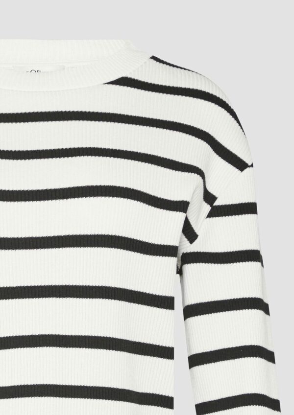 Geringeltes Sweatshirt mit Rippstruktur und Turn-up