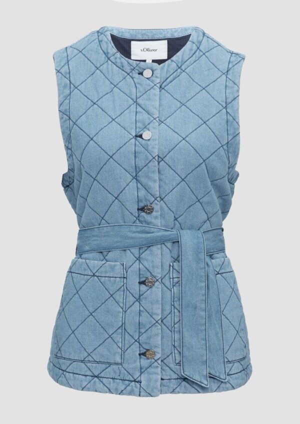 Steppweste aus Denim im Relaxed Fit