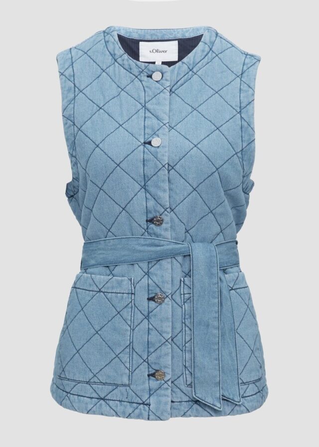 Steppweste aus Denim im Relaxed Fit